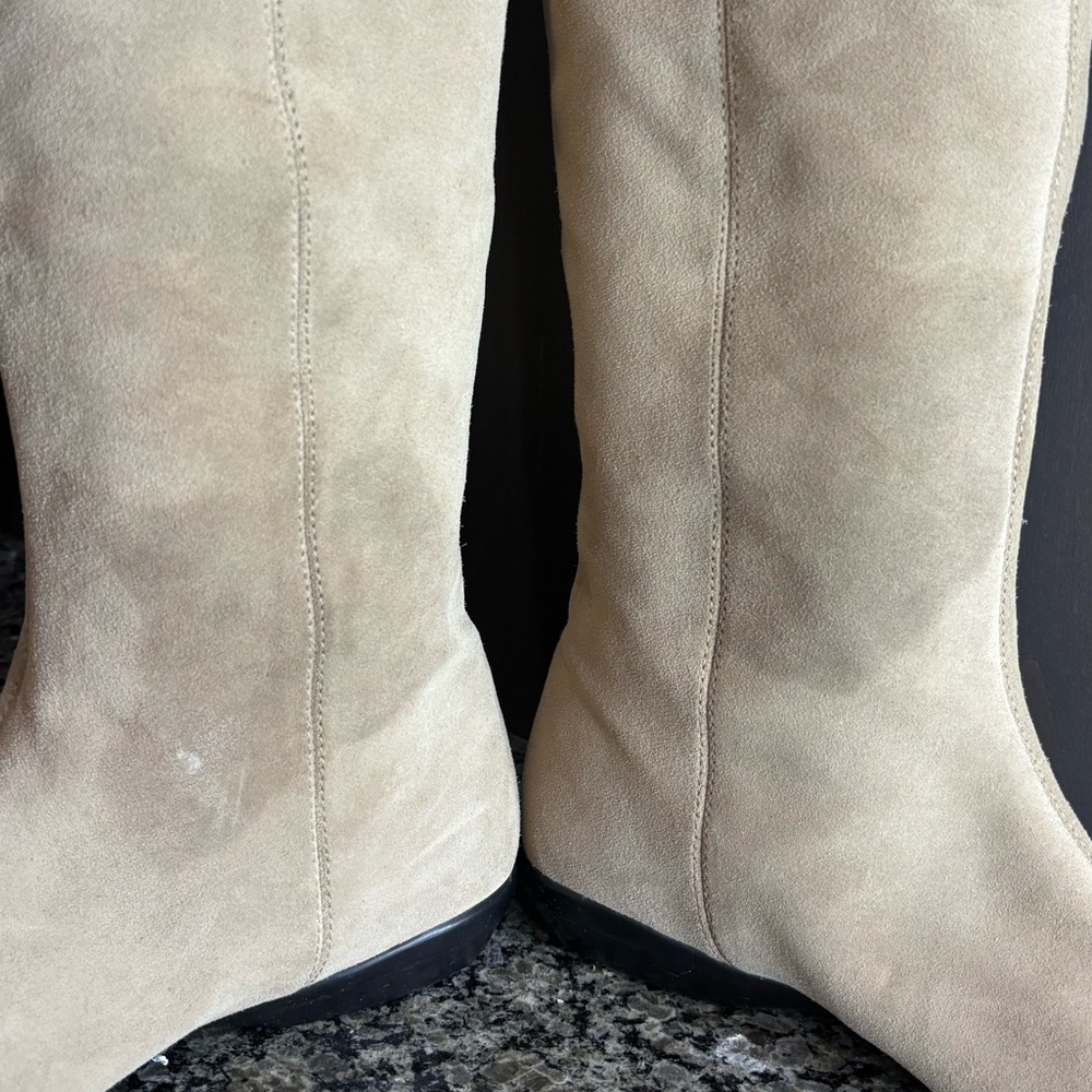 Cole Haan Nike Air Marina Beige Suede Knee High Boots Size 7 1/2 - Picture 10 of 10